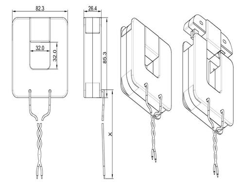 SCT-1250-400A 333mV Split Core Current Transformer UL2808 