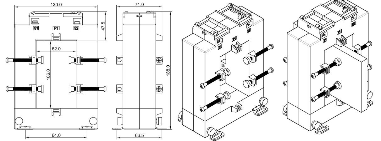 1500A/5A Class 0.5S Split Core Current Transformer KCT610 for Busbar Metering