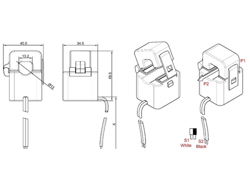 XH-SCT-T12 UL 2808 XOBA Split Core Current Transformer